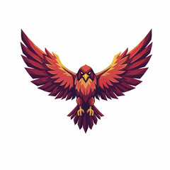 Fototapeta premium Majestic Pixelated Bird of Prey with Wings Spread Wide in Flight