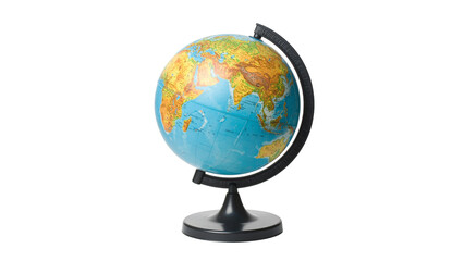 Isolated terrestrial globe with continents for geography and travel education