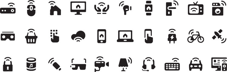 Wireless and Internet Icons – Signal, Wi-Fi, Tower, Router, Mobile, Connection