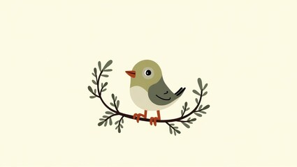 Cute bird perched on a branch.
