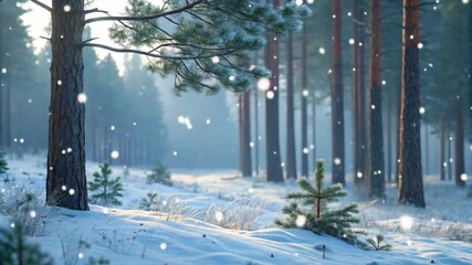 A serene winter landscape unfolds with snow-covered trees lining a frosty forest road under a cold, blue sky. - Powered by Adobe