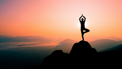 Silhouette of a man with a backpack