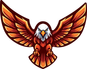 Fototapeta premium Majestic Eagle with Spread Wings Symbolizing Freedom and Power