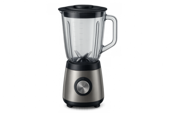 Empty blender standing on transparent background, ready for mixing