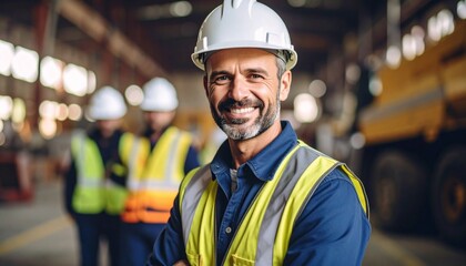 construction worker in warehouse