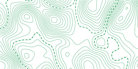 The green on white contours topography stylized relief diagram line wave carve pattern background