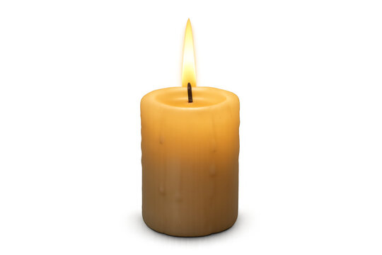 Burning candle with transparent background illuminating the darkness