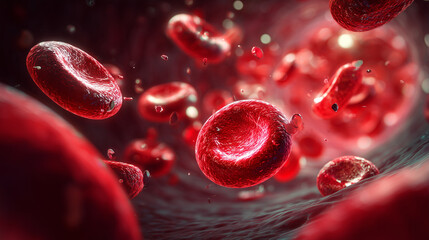 Scientific 3D Visualization of Flowing Red Blood Cells