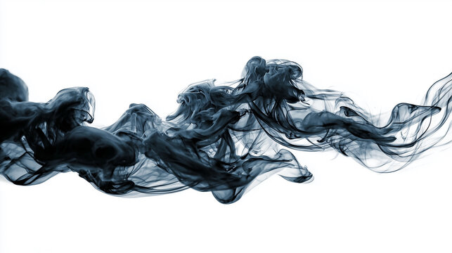 Smooth Flow of Black Ink Underwater