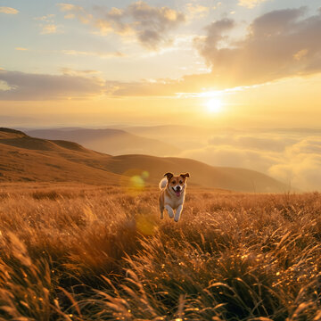 dog in the field