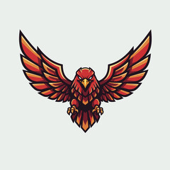 Majestic Fiery Phoenix Spreading Wings Ascending Towards the Sky