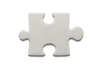 Obraz premium White puzzle piece on a transparent background, symbolizing problem-solving, strategy, and connection