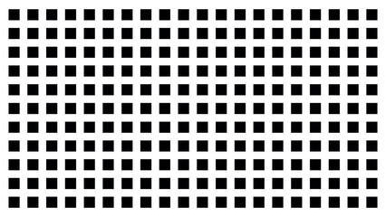 Pattern of black squares evenly distributed in a grid on white background, graphic illustration. concept of geometric design, wallpaper, abstract modern art