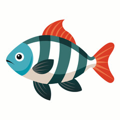 Colorful Cichlid Fish Graphic for Freshwater Aquarium Designs