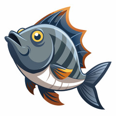 Schooling Grunt Fish Vector Icon for Marine Life Art
