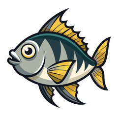 Minimalist Grunt Fish Graphic for Saltwater Fish Illustrations