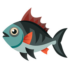 Simple Grunt Fish Vector Design on a White Background