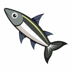 Simple Smelt Fish Vector Illustration on a White Background