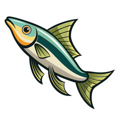 Minimalist Smelt Fish Graphic for Forage Fish Designs