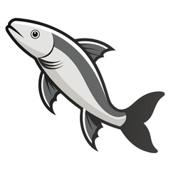 Coregonus Whitefish Vector Icon for Lake Fish Art