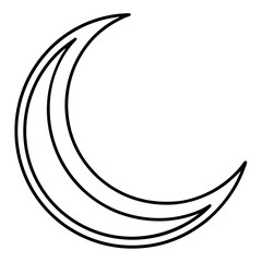 Minimal Crescent Moon Line Art