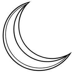 Minimal Crescent Moon Line Art