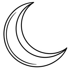 Minimal Crescent Moon Line Art