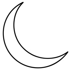 Minimal Crescent Moon Line Art