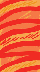 Fototapeta premium Abstract hand drawn composition with red orange and yellow colors on a white transparent background