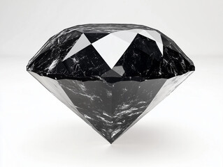 Large black diamond shining on white background