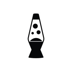 Black Silhouette Lava Lamp Vector Icon White Background