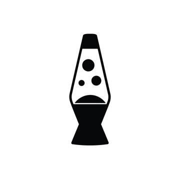 Black Silhouette Lava Lamp Vector Icon White Background
