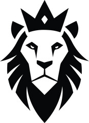  black lion head vector illustration