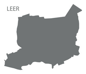 Leer city map with boroughs grey illustration silhouette shape