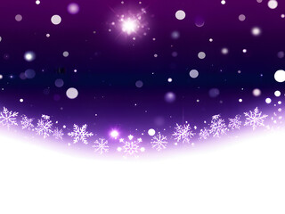 Fototapeta premium Shimmering Purple Christmas Banner Background with Glowing White Snowflakes and Bokeh Lights Festive Winter Holiday Design 4k High Quality Image Stock Photo Download