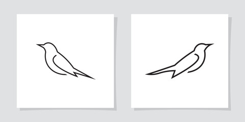 vector illustration of a bird, Blackbird outline silhouette logo, blackbird abstract logo with simple design