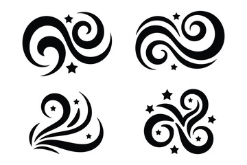 Vintage Filigree Swirls, calligraphy font style Decorative Elements, Text Ornaments curly thin line swings swashes, Flourishes Swirls, text divider, flourish Swirl ornament stroke, scroll design