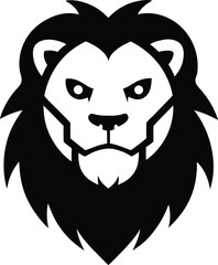  black lion head vector illustration