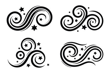 Fototapeta premium Vintage Filigree Swirls, calligraphy font style Decorative Elements, Text Ornaments curly thin line swings swashes, Flourishes Swirls, text divider, flourish Swirl ornament stroke, scroll design