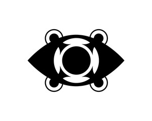 Simple Drone Eye Logo Symbol in Minimalist Style