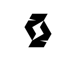 Abstract Geometric Letter S or Lightning Flash Logo Design