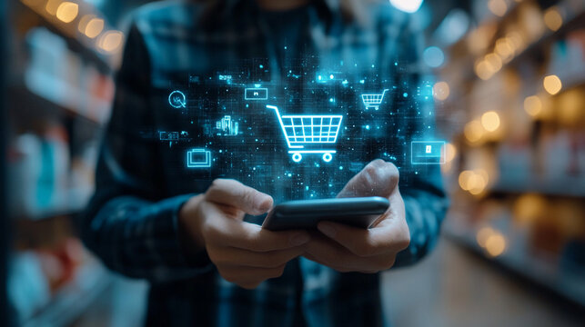shopping cart in the supermarket