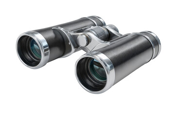 Black binoculars isolated on transparent background.