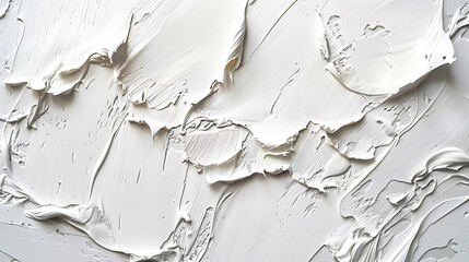 Abstract white paint texture with thick strokes and visible brushwork creating a textured surface