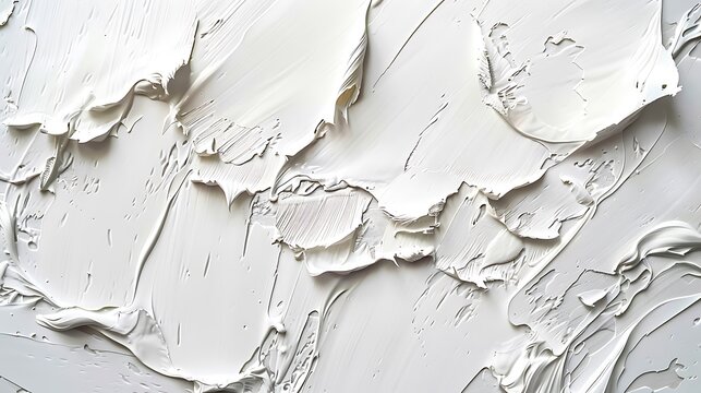 Abstract white paint texture with thick strokes and visible brushwork creating a textured surface