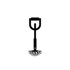Black Silhouette Vector Root Lifter Tool Icon illustration