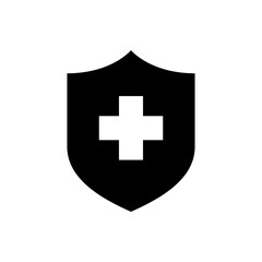 Obraz premium Health protection icon in generic style. Healthy shield sign. Medical defense symbol
