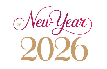 2026 Happy New Year  lettering design, Typography Design  Celebration, Cheerful, New Year Card. 