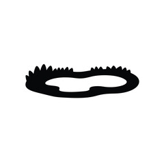 Black Silhouette Vector Pond Icon White Background Grass