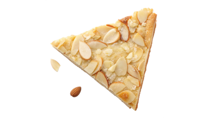 almond flake slice isolated on transparent background
